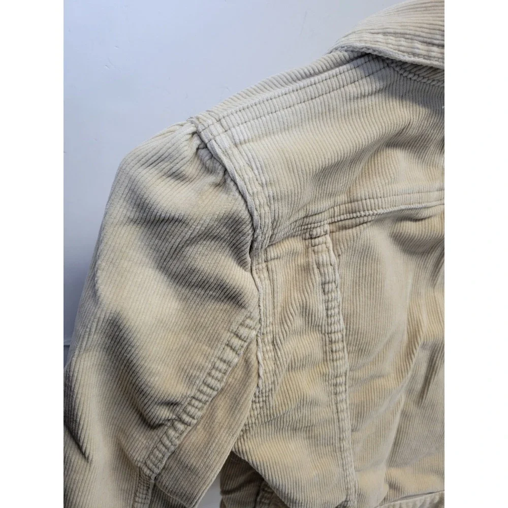 Y2K Abercrombie Fitch Corduroy Trucker‎ Jacket Beige Kids Size M